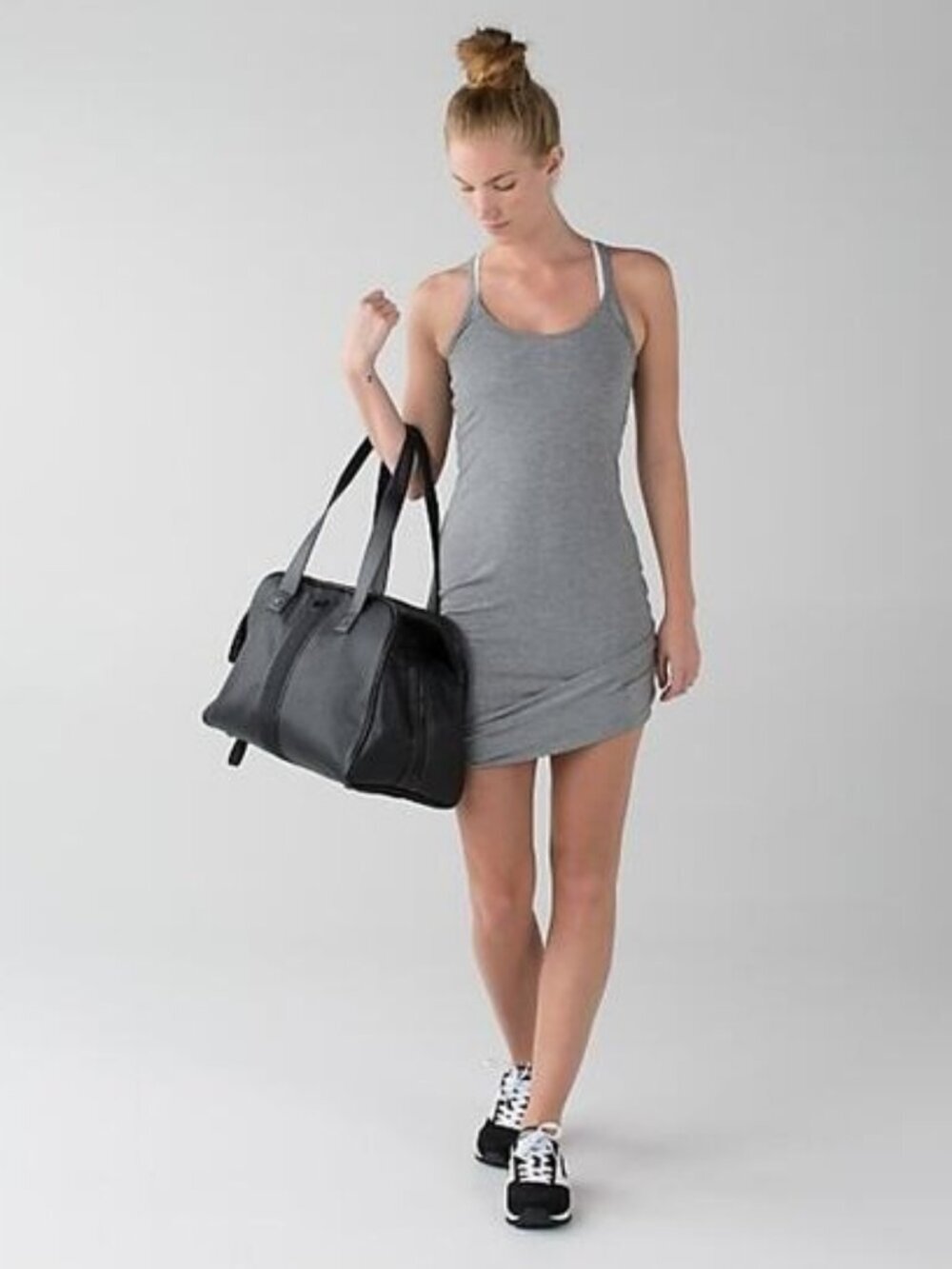 LULULEMON RARE Beach To Studio Vitasea Asymmetrical Hem Dress Size 4 Gray - Picture 1 of 4